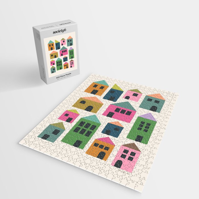 Happy Houses - Multi-colored Jigsaw Puzzle Gallery Image 2