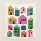 Happy Houses - Multi-colored Wall Tapestry Gallery Image 4