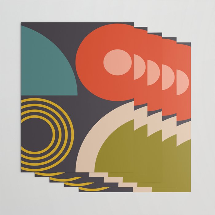 mid century bauhaus geometry square 3 Wrapping Paper Gallery Image 3