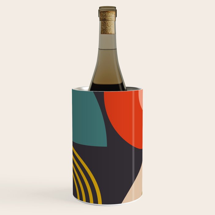 mid century bauhaus geometry square 3 Wine Chiller Gallery Image 1