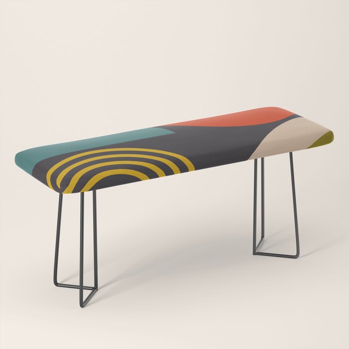 mid century bauhaus geometry square 3 Bench Gallery Image 1