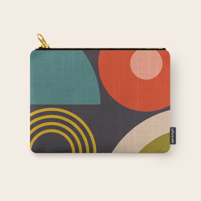 mid century bauhaus geometry square 3 Carry All Pouch Gallery Image 1