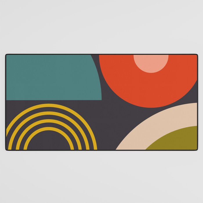 mid century bauhaus geometry square 3 Desk Mat Gallery Image 3