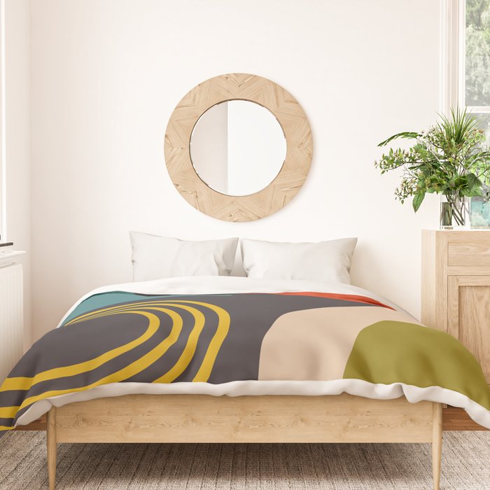 mid century bauhaus geometry square 3 Duvet Cover Gallery Image 3