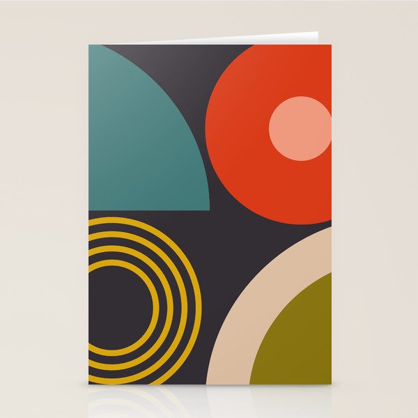 mid century bauhaus geometry square 3 Stationery Card Gallery Image 2