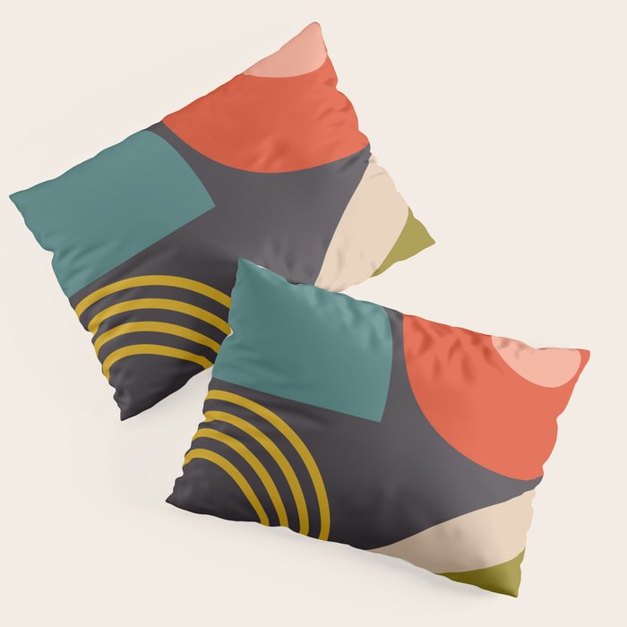 mid century bauhaus geometry square 3 Pillow Sham Gallery Image 1