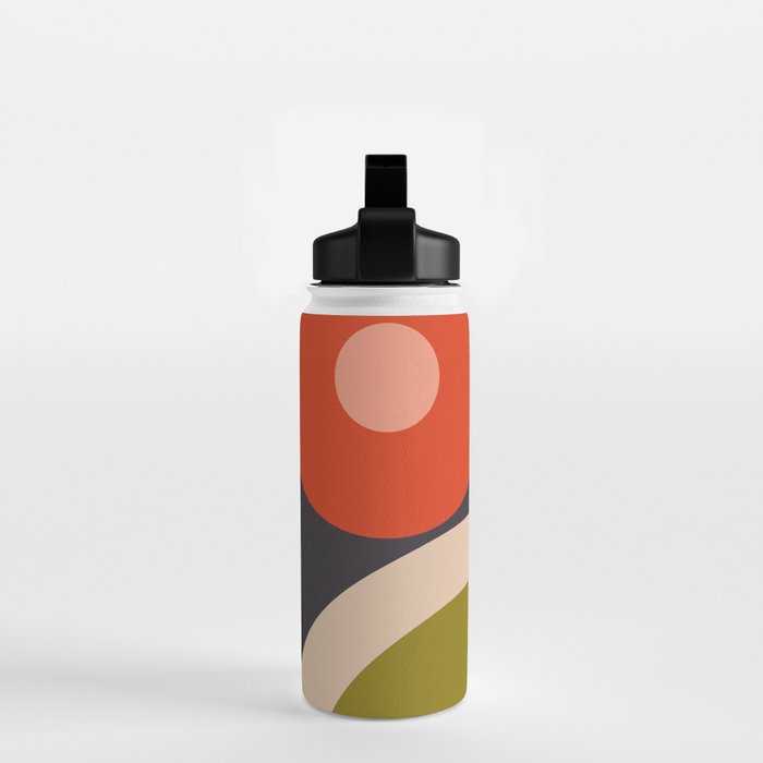 mid century bauhaus geometry square 3 Water Bottle Gallery Image 2