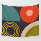 mid century bauhaus geometry square 3 Wall Tapestry Gallery Image 4