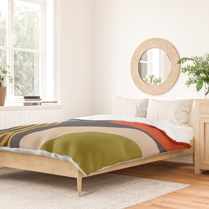 mid century bauhaus geometry square 3 Duvet Cover Gallery Image 2