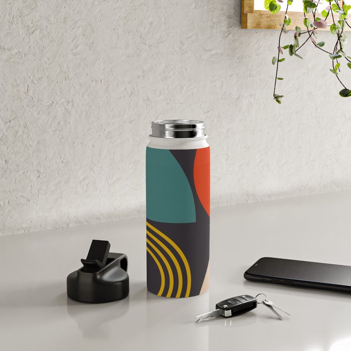 mid century bauhaus geometry square 3 Water Bottle Gallery Image 4