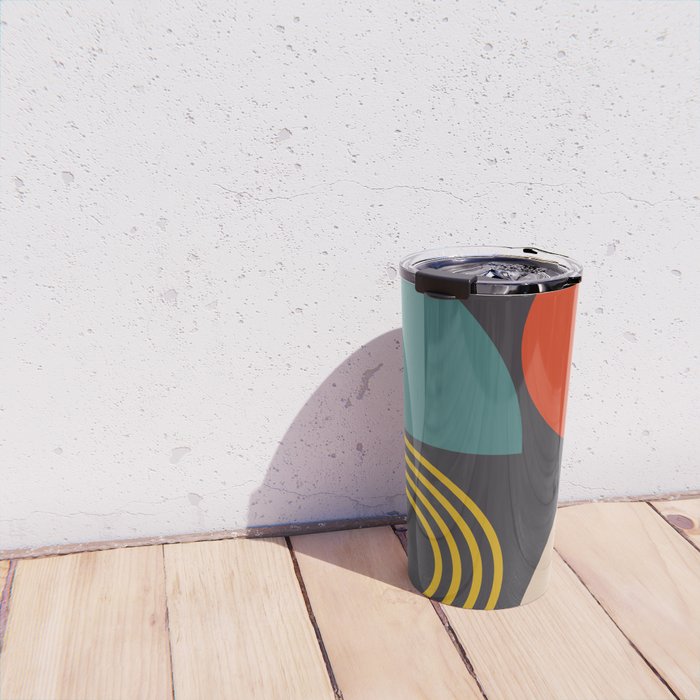 mid century bauhaus geometry square 3 Travel Mug Gallery Image 4