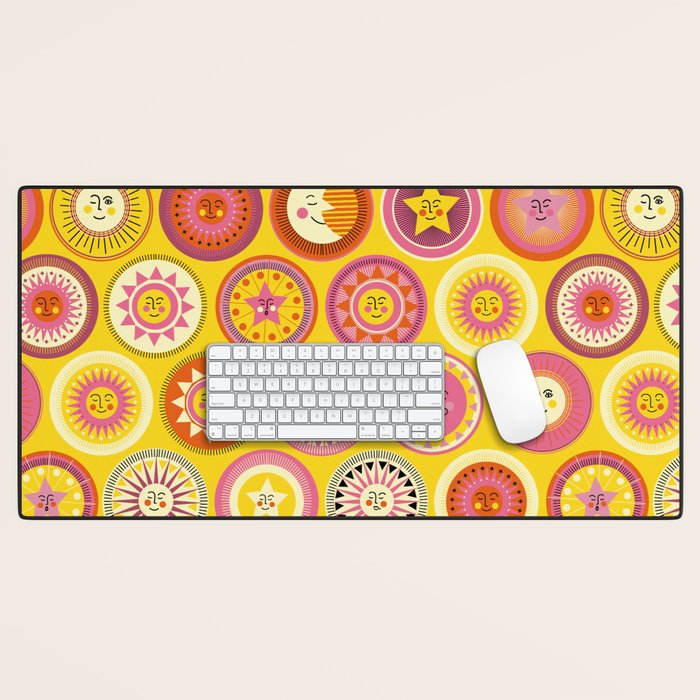Many faces of Sun, Moon and Stars Desk Mat Gallery Image 1