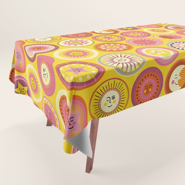 Many faces of Sun, Moon and Stars Tablecloth Gallery Image 1