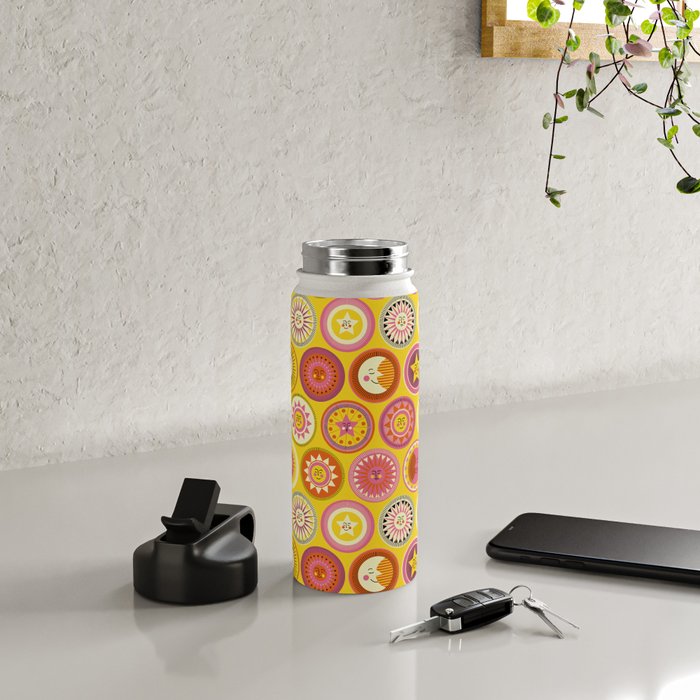 Many faces of Sun, Moon and Stars Water Bottle Gallery Image 4