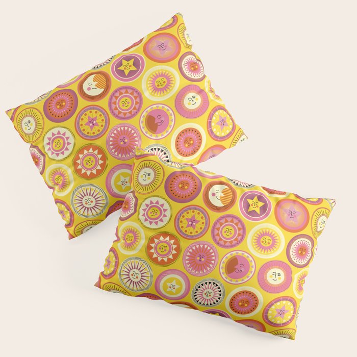Many faces of Sun, Moon and Stars Pillow Sham Gallery Image 1
