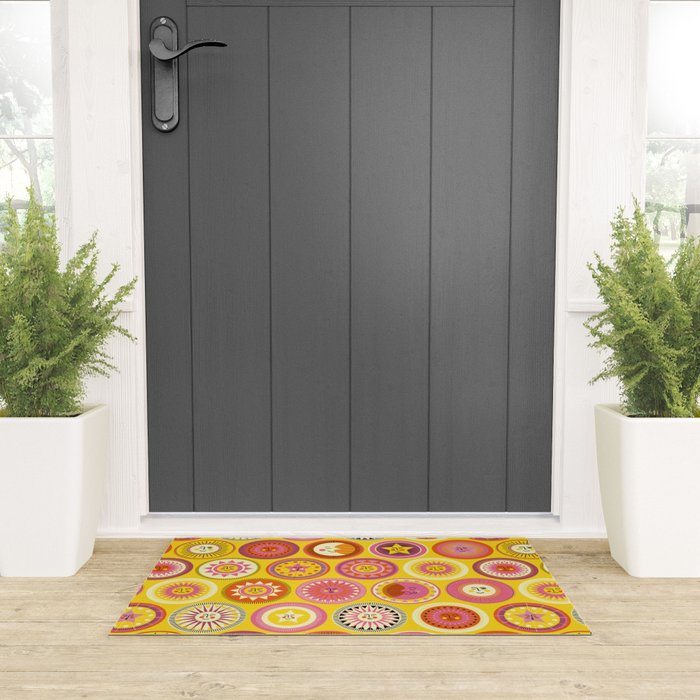 Many faces of Sun, Moon and Stars Welcome Mat Gallery Image 3