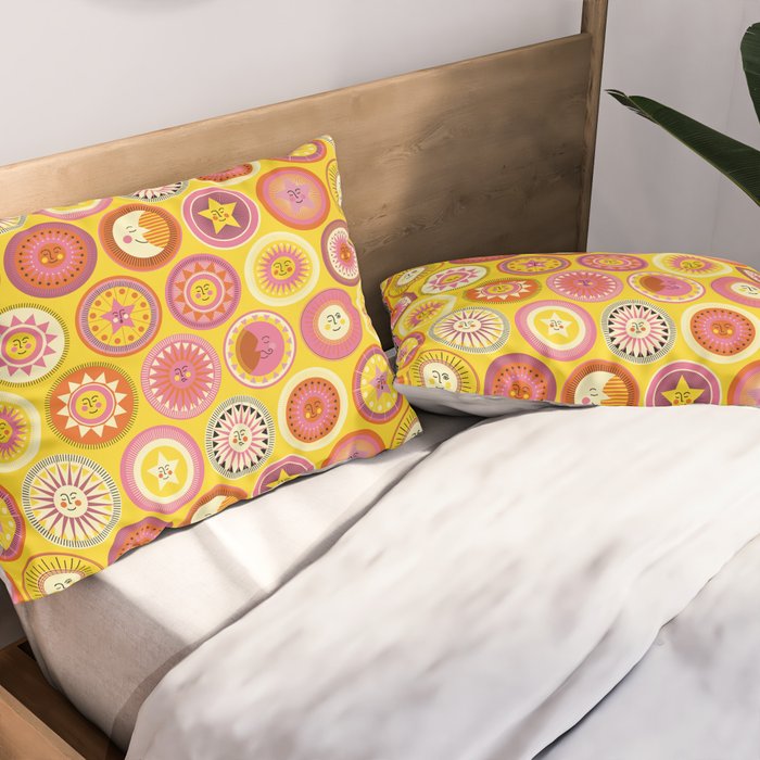 Many faces of Sun, Moon and Stars Pillow Sham Gallery Image 2