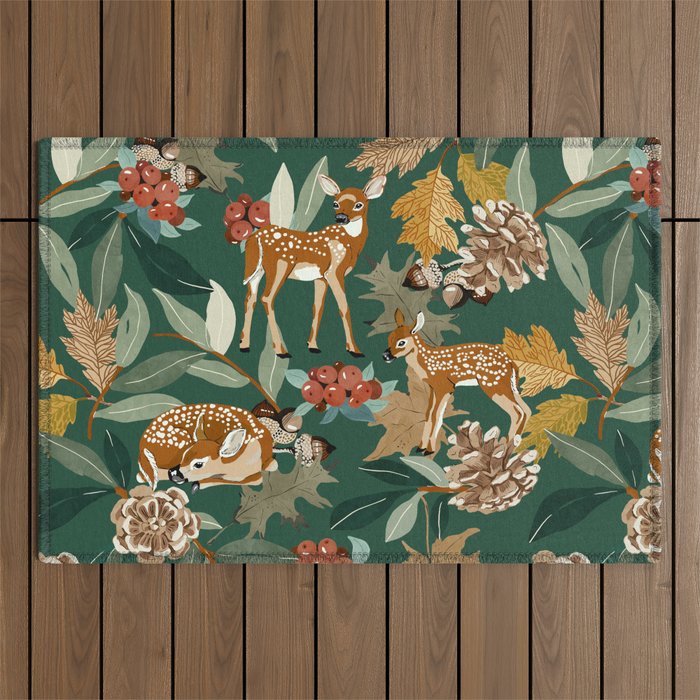 Deer in the autumn nature 22 Outdoor Rug Gallery Image 1