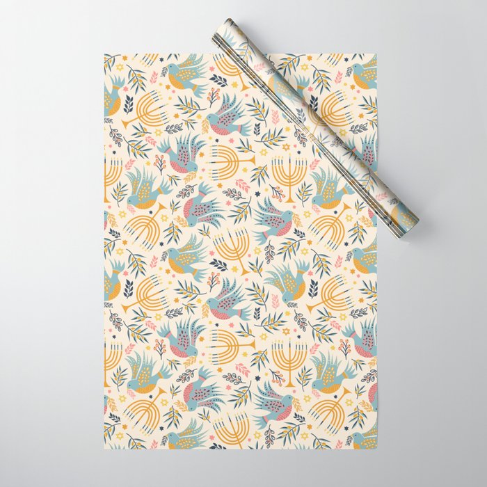 Hanukkah Modern Pattern Wrapping Paper Gallery Image 1