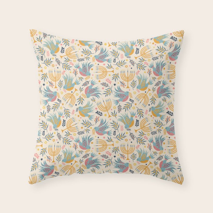 Hanukkah Modern Pattern Throw Pillow Gallery Image 6