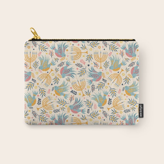 Hanukkah Modern Pattern Carry All Pouch Gallery Image 1
