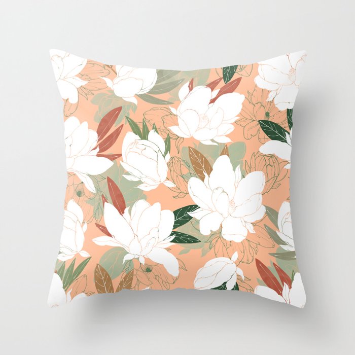 Big floral blossoms PF24 Throw Pillow Gallery Image 6