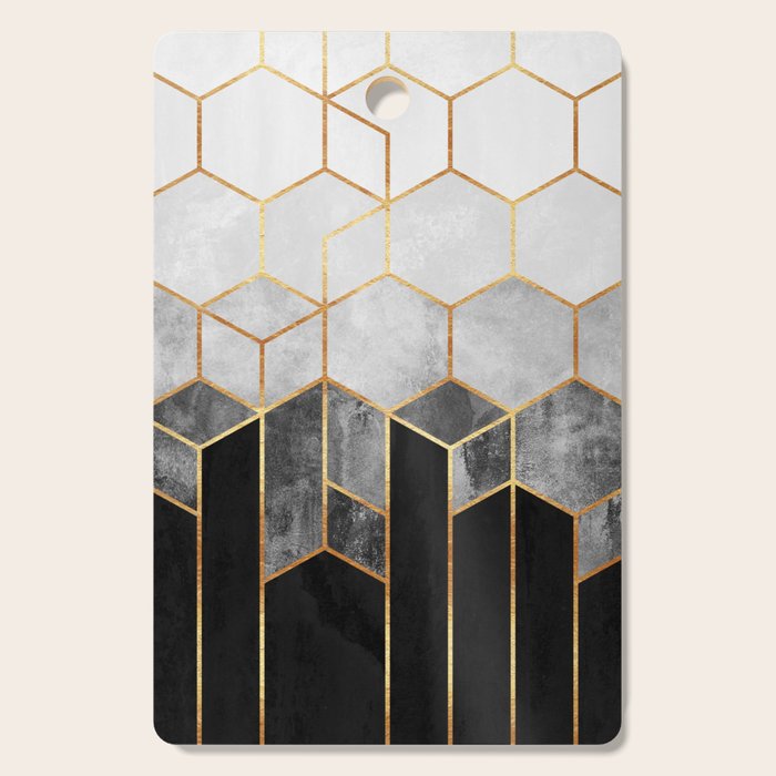 Charcoal Hexagons Cutting Board Gallery Image 1