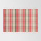 Christmas Cottage Plaid Pattern Red Pink Green Rug Gallery Image 2