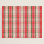 Christmas Cottage Plaid Pattern Red Pink Green Jigsaw Puzzle Gallery Image 1