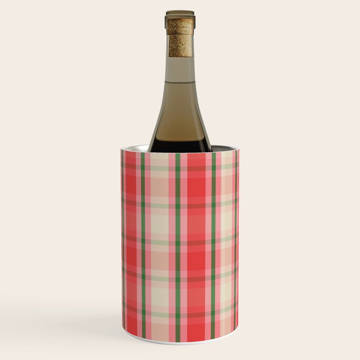 Christmas Cottage Plaid Pattern Red Pink Green Wine Chiller Gallery Image 3