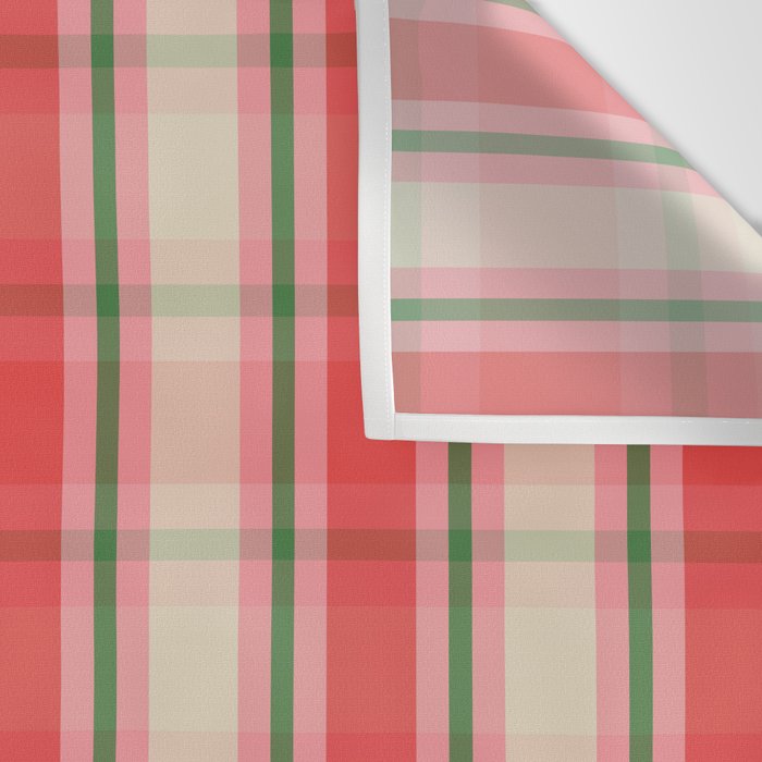 Christmas Cottage Plaid Pattern Red Pink Green Wall Tapestry Gallery Image 3
