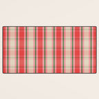 Christmas Cottage Plaid Pattern Red Pink Green Desk Mat Gallery Image 3