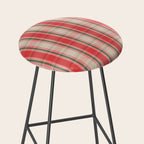 Christmas Cottage Plaid Pattern Red Pink Green Stool Gallery Image 2
