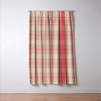 Christmas Cottage Plaid Pattern Red Pink Green Window Curtain Gallery Image 3