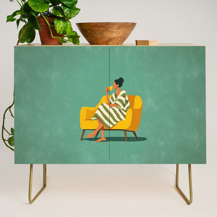 Quiet Coffee Moment at Home Credenza Gallery Image 1