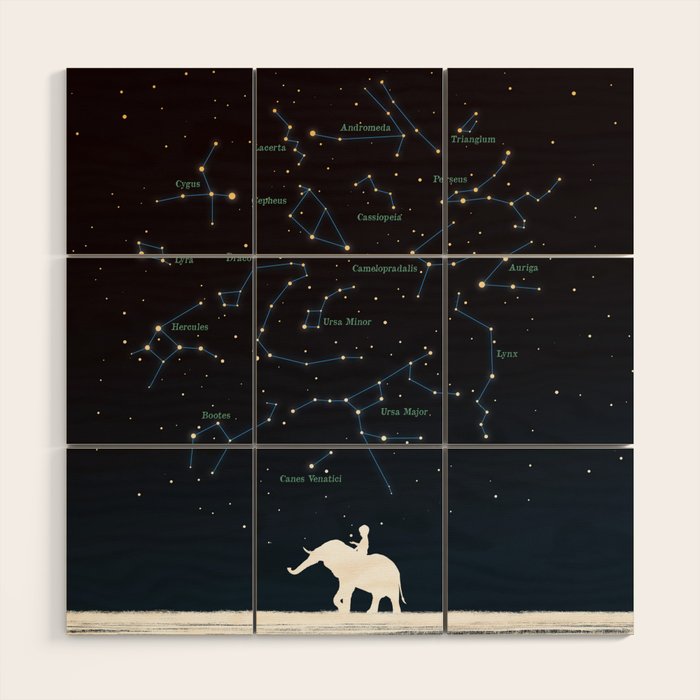 Falling star constellation Wood Wall Art Gallery Image 1