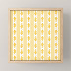 Coastal Fish Stripes Contemporary Cottage Pattern in Pastel Yellow and White Mini Art Print Gallery Image 1