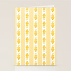 Coastal Fish Stripes Contemporary Cottage Pattern in Pastel Yellow and White Stationery Card Gallery Image 2