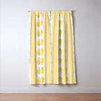 Coastal Fish Stripes Contemporary Cottage Pattern in Pastel Yellow and White Window Curtain Gallery Image 3