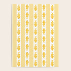 Coastal Fish Stripes Contemporary Cottage Pattern in Pastel Yellow and White Poster Gallery Image 4
