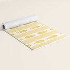 Coastal Fish Stripes Contemporary Cottage Pattern in Pastel Yellow and White Yoga Mat Gallery Image 2