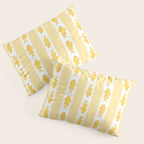 Coastal Fish Stripes Contemporary Cottage Pattern in Pastel Yellow and White Pillow Sham Gallery Image 3