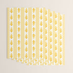Coastal Fish Stripes Contemporary Cottage Pattern in Pastel Yellow and White Wrapping Paper Gallery Image 3