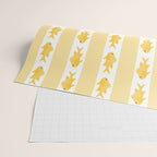 Coastal Fish Stripes Contemporary Cottage Pattern in Pastel Yellow and White Wrapping Paper Gallery Image 2