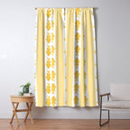 Coastal Fish Stripes Contemporary Cottage Pattern in Pastel Yellow and White Window Curtain Gallery Image 5