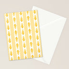 Coastal Fish Stripes Contemporary Cottage Pattern in Pastel Yellow and White Stationery Card Gallery Image 2