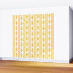 Coastal Fish Stripes Contemporary Cottage Pattern in Pastel Yellow and White Wall Mural Gallery Image 2