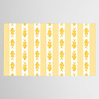 Coastal Fish Stripes Contemporary Cottage Pattern in Pastel Yellow and White Tablecloth Gallery Image 2