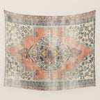 turkish floral - orange & olive green Wall Tapestry Gallery Image 4