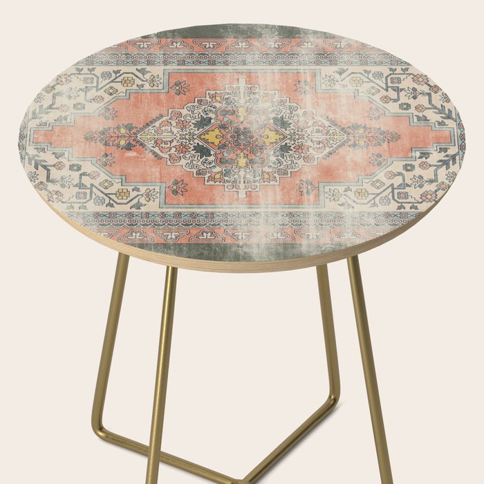 turkish floral - orange & olive green Side Table Gallery Image 2